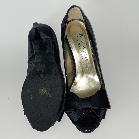 Ron White, All Day Heels 38.5 (like new). Comfortable soles and lovely satin bow - Picture 6 of 9